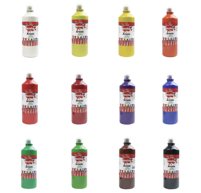 Guašiniai dažai - Artmix (12x500 ml) - Image 2