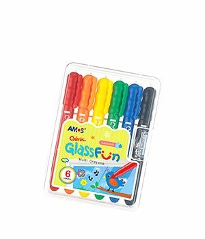 Šilkinės kreidelės stiklui “Colorix Glass Fun” (6 vnt.)